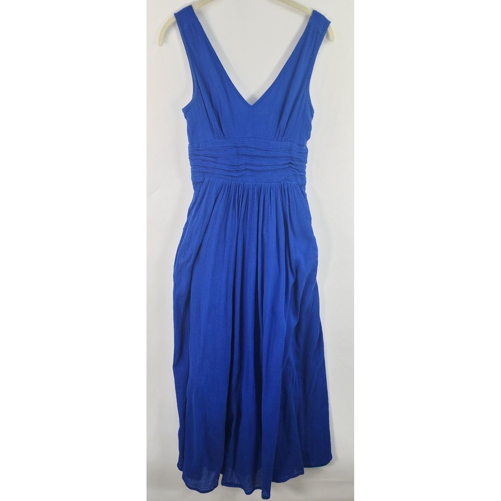 Edme & Esyllte Anthropologie Summer Maxi Dress Women's 0 Gauze Blue Pockets